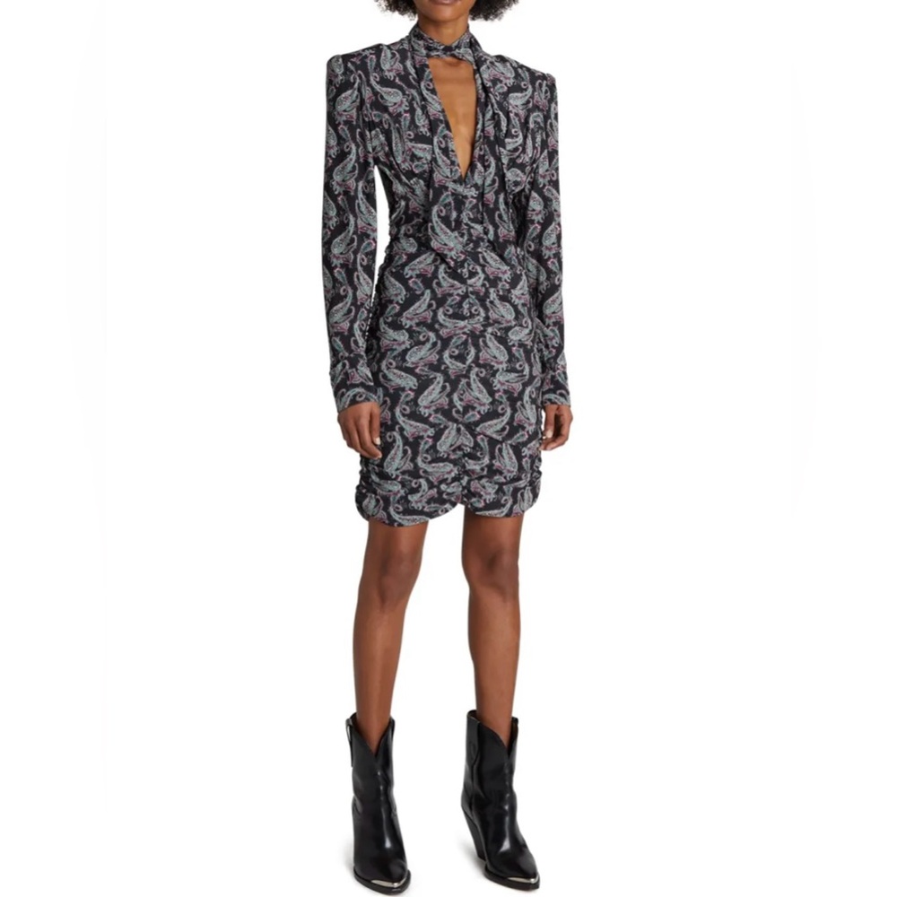 Isabel Marant Linaziki Paisley-Print Ruched Dress